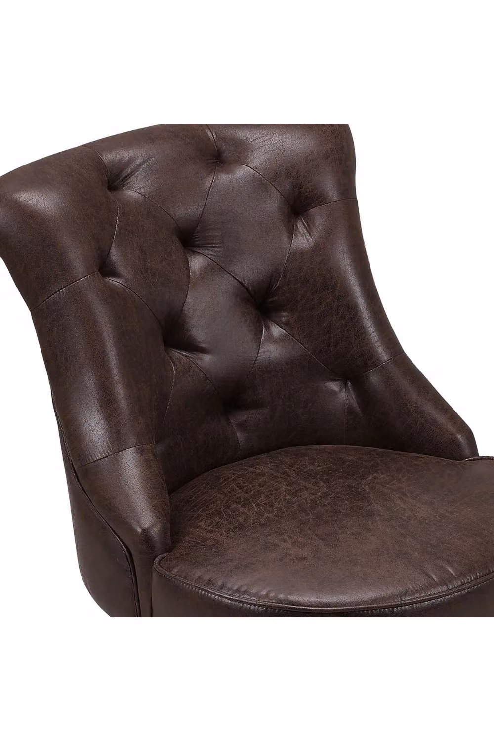 Living and Home Brown Synthetic Leather Chesterfield Swivel Office Chair – 4