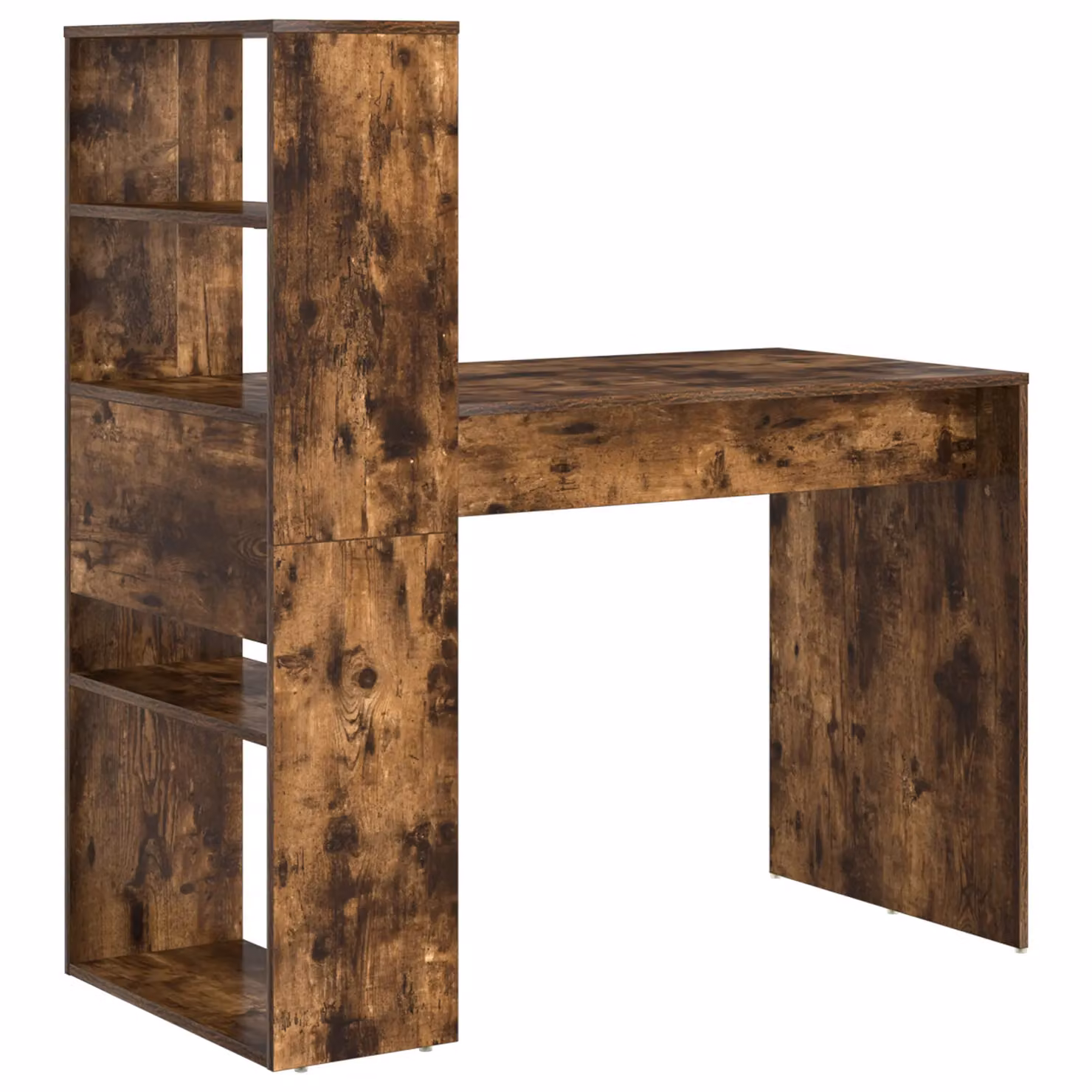 Berkfield Home Office Writing Desk with Storage in Smoked Oak Brown, W/D/H: 113 x 54 x 120 cm – 3
