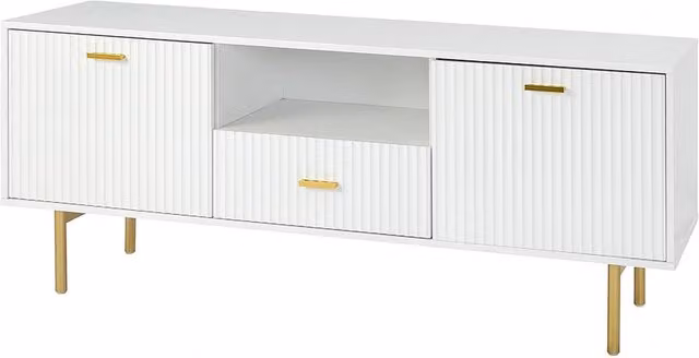 Kosy Koala Vienna TV Cabinet with Storage in White and Gold