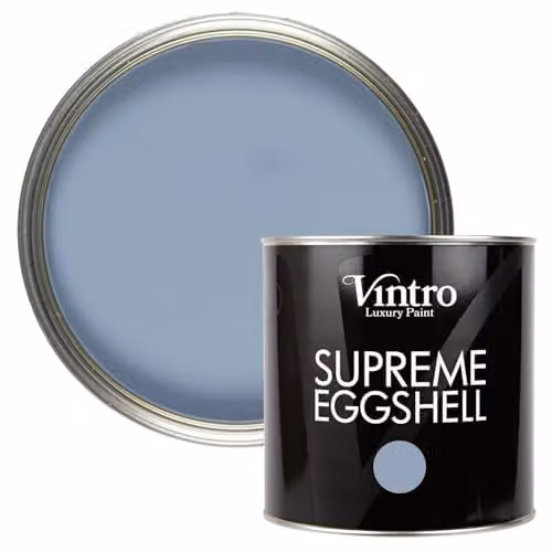 Vintro Water Based Eggshell and Satin Paint for Interior and Exterior Walls, Wood and Trim, Blue Morocco, 2.5 Litres