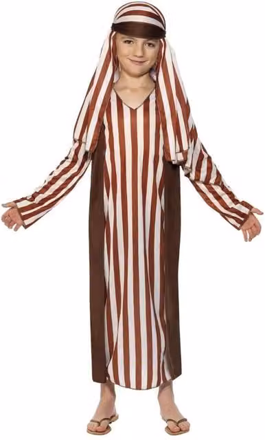 Smiffys Childrens Shepherd Costume in Brown, Age 4-6 Years