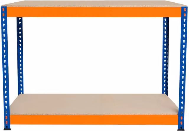 Monstershop S-Rax 2 Tier Workbench in Orange, W/D/H: 120 x 45 x 90 cm