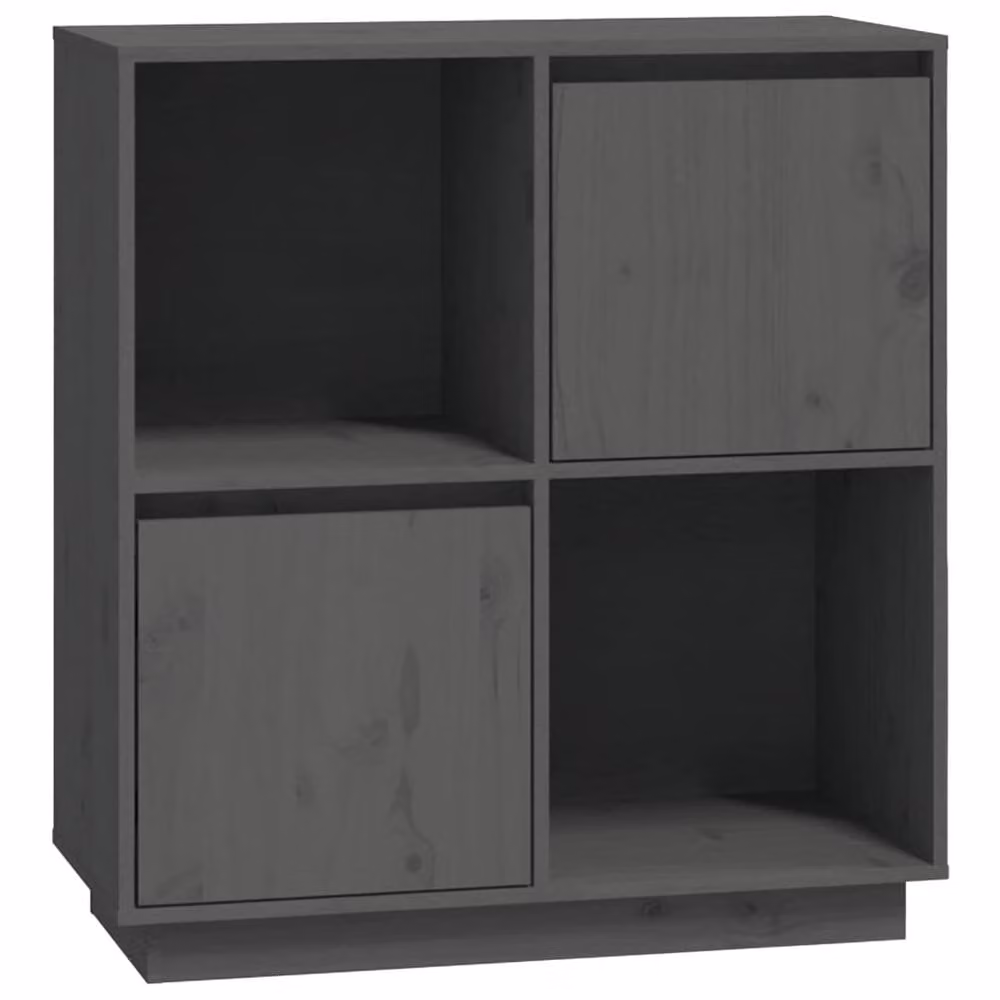 Berkfield Home Grey Solid Wood Pine Sideboard W/D/H: 74 x 35 x 80 cm – 2