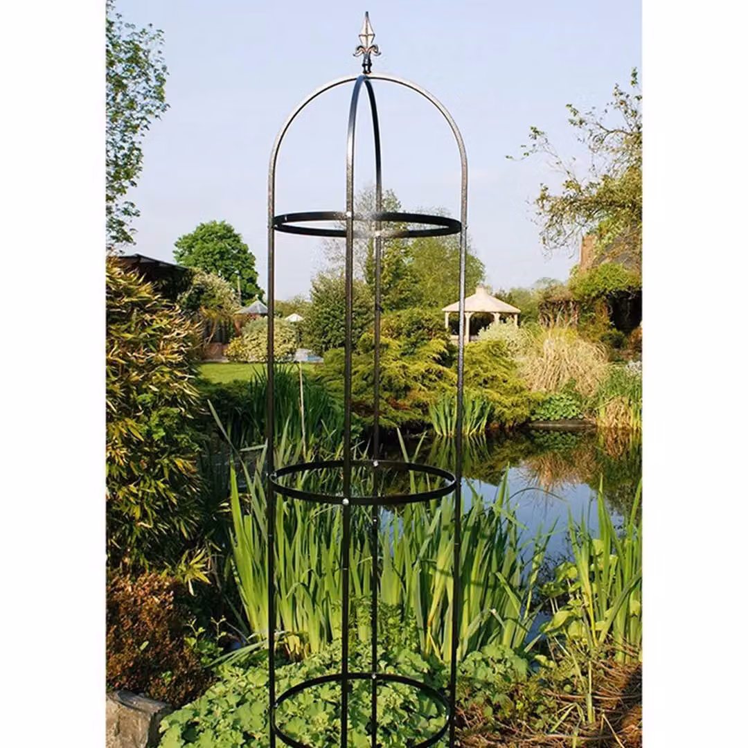 Poppyforge Traditional Steel Garden Obelisk Plant Support Tower in Black, H: 213 cm x W: 36 cm x D: 36 cm – 2