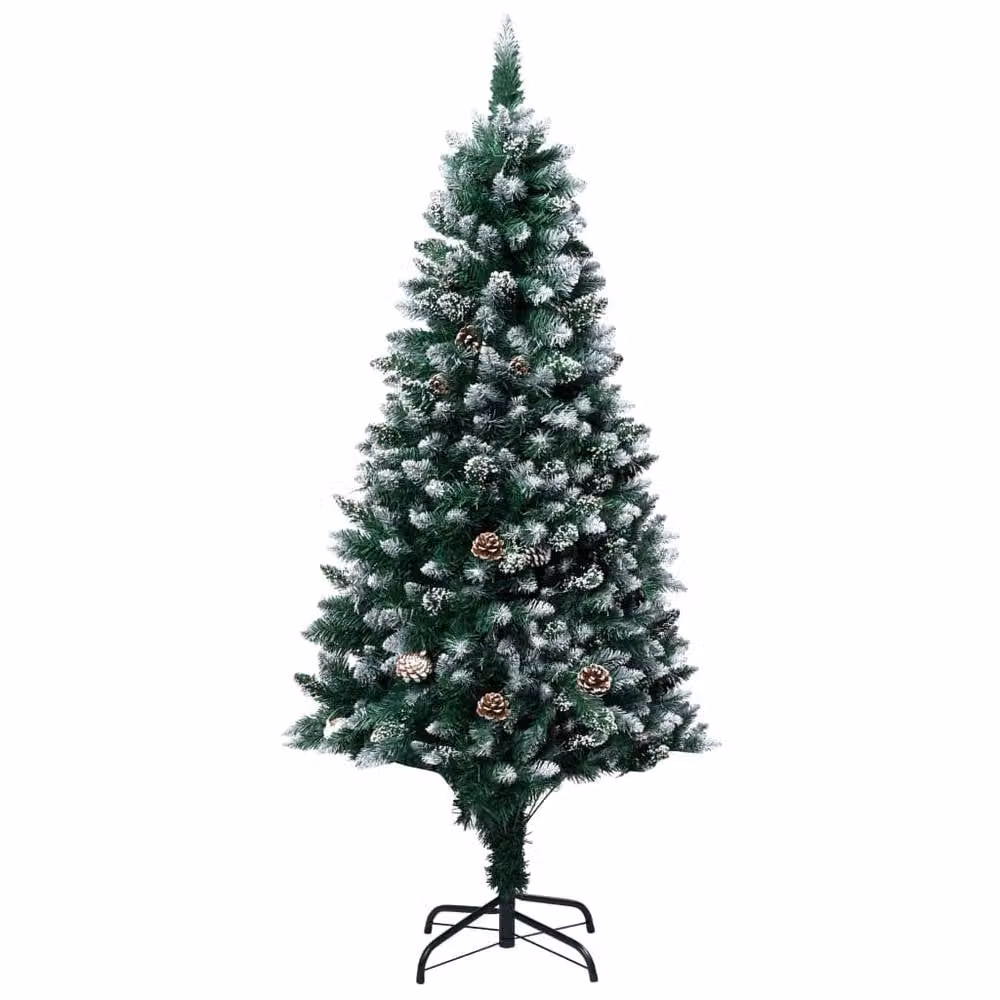 Berkfield Home Artificial Christmas Tree with Pine Cones and White Snow, Green, Height: 150 cm – 2