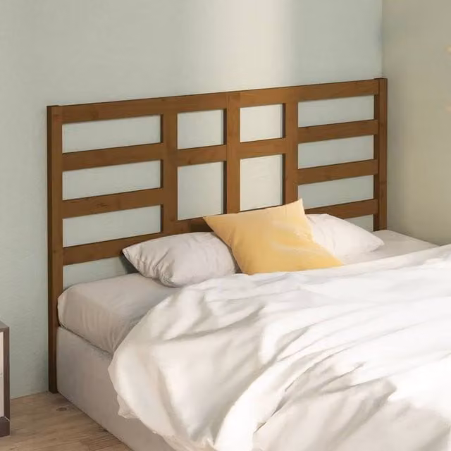 Berkfield Home Beautiful Bed Headboard in Honey Brown Solid Pine Wood, W: 156 cm, D: 4 cm, H: 104 cm – 1