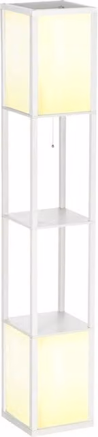 Havendro Modern White Dual Light Shelf Floor Lamp with Up and Down Lighting – 1