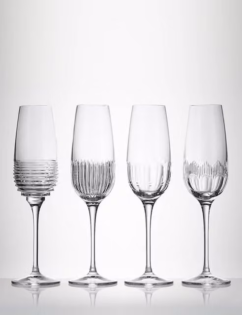 Waterford Mixology Champagne Flutes, Set of 4, Clear Crystal
