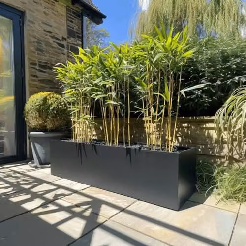 Tulipy Galvanised Steel Trough Planter, Black, L100 x W40 x H40 cm – 2