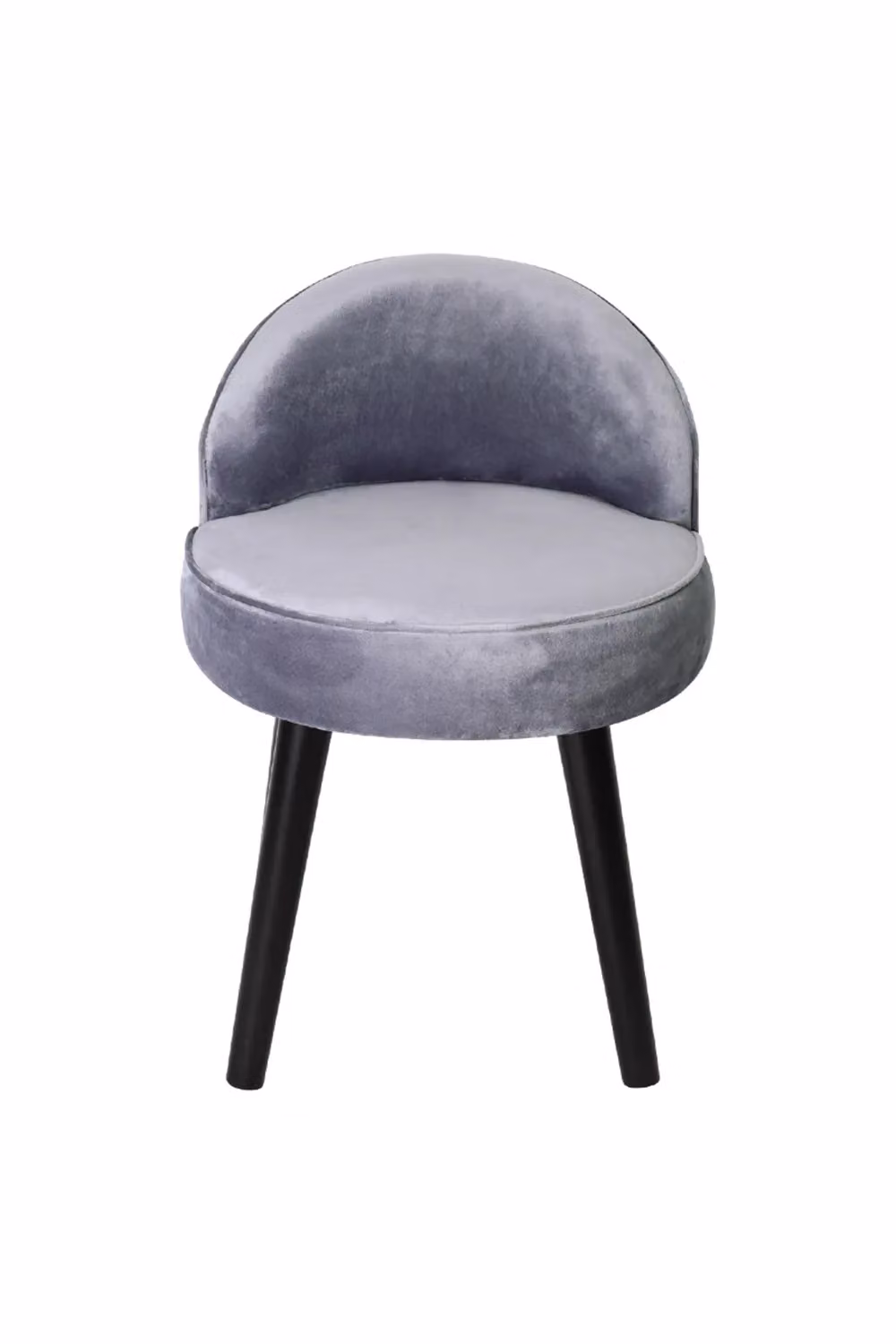 Living and Home Grey Velvet Low Back Dressing Footstool with Rubberwood Legs – 3