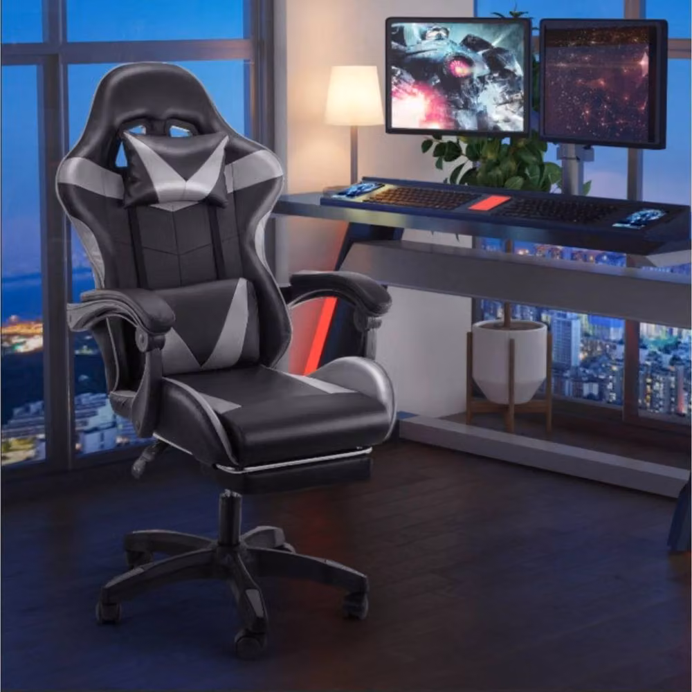 FORGEVIO Gaming Massage Chair Footrest for Office and PC in Black and Multicolour – 3