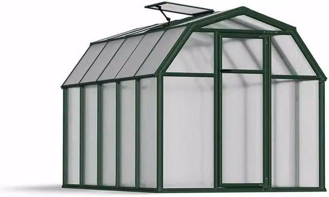 Palram Ecogrow Polycarbonate Greenhouse in Green, W: 204 cm, L: 321 cm, H: 198 cm – 1