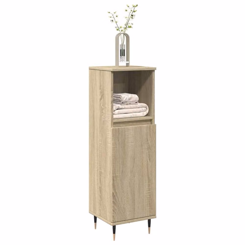 Berkfield Home Practical Bathroom Cabinet in Sonoma Oak, Light Brown, W/D/H: 30 x 30 x 100 cm – 2
