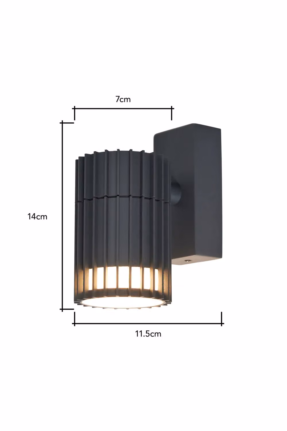 BHS Lighting Zeb Modern Cylinder Outdoor Wall Light in Grey – 3
