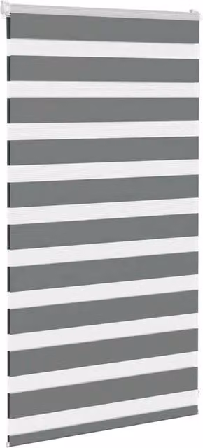 Berkfield Home Elegant Zebra Blind in Dark Grey, W: 85 cm, H: 100 cm – 1