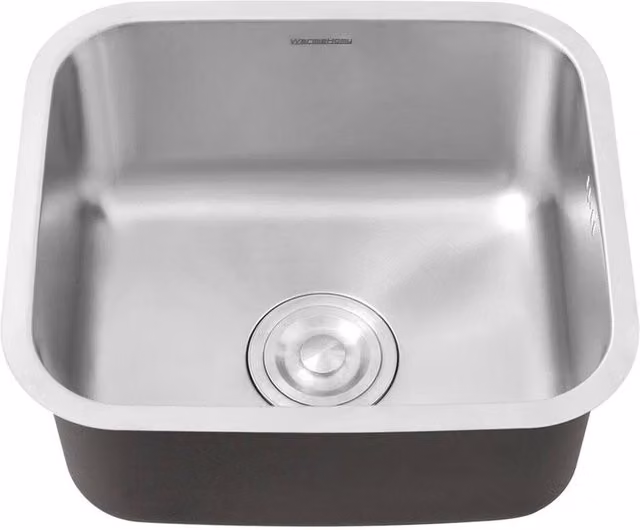 KORVIXA Stainless Steel Single Bowl Kitchen Sink, Silver, W: 70 cm, H: 65 cm