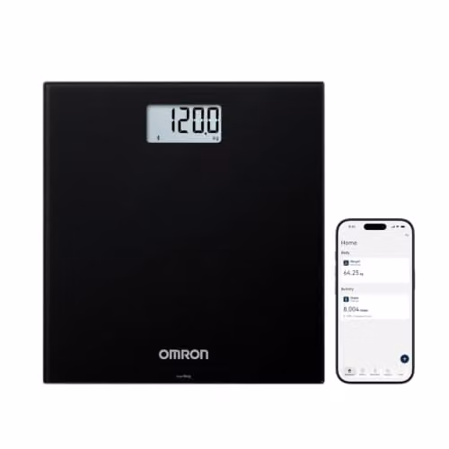 OMRON HN300T2 Intelli IT Smart Bluetooth Bathroom Scales in Black with Digital Display and BMI Tracking