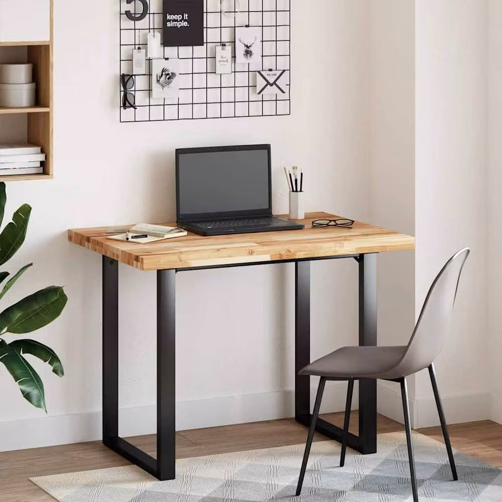 Berkfield Home Versatile Oil Finished Solid Wood Acacia Desk Top in Brown, W/D/H: 100 x 70 x 4 cm – 3