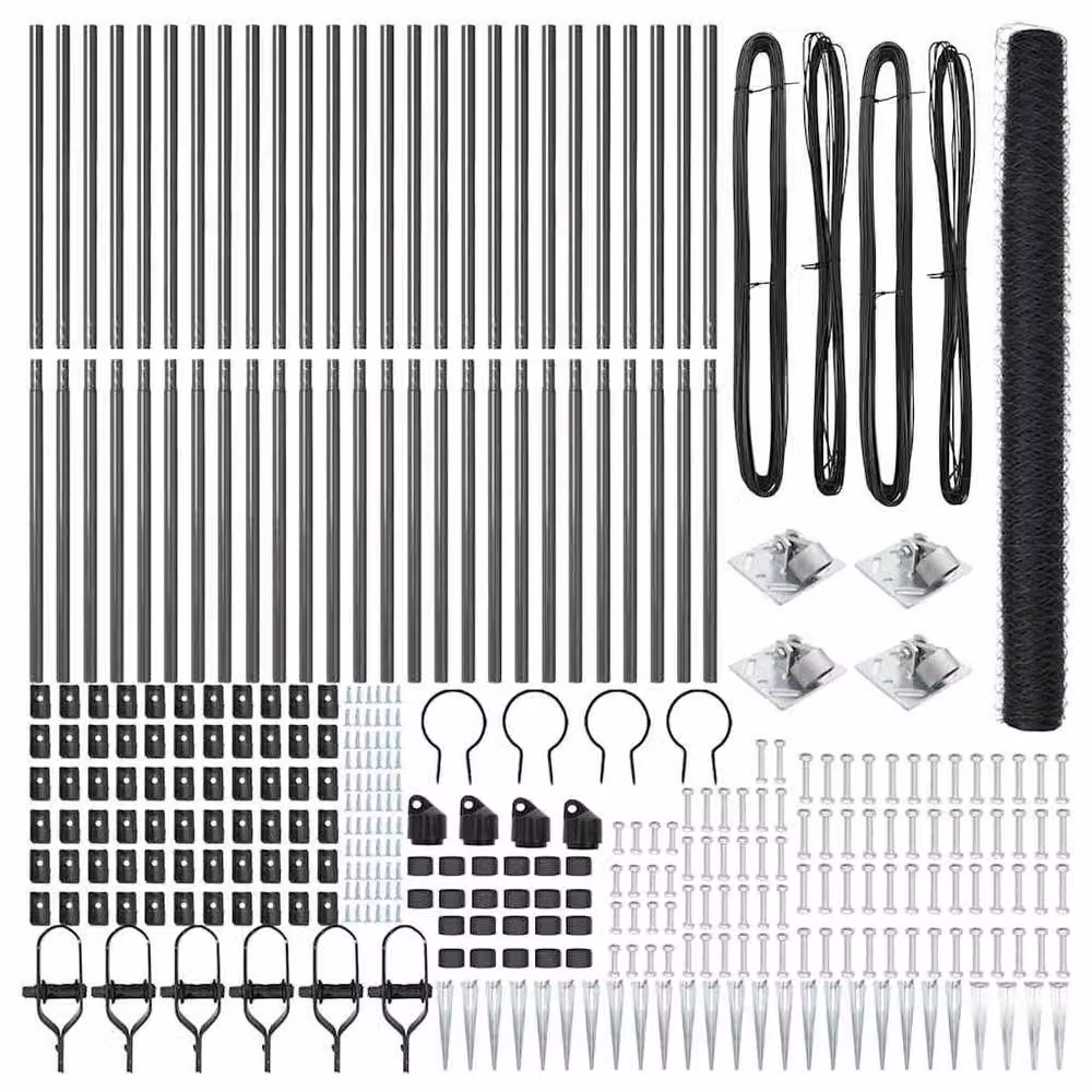 Berkfield Home Grey Powder-Coated Steel Hexagon Fence, H: 160 cm x L: 50 m – 2