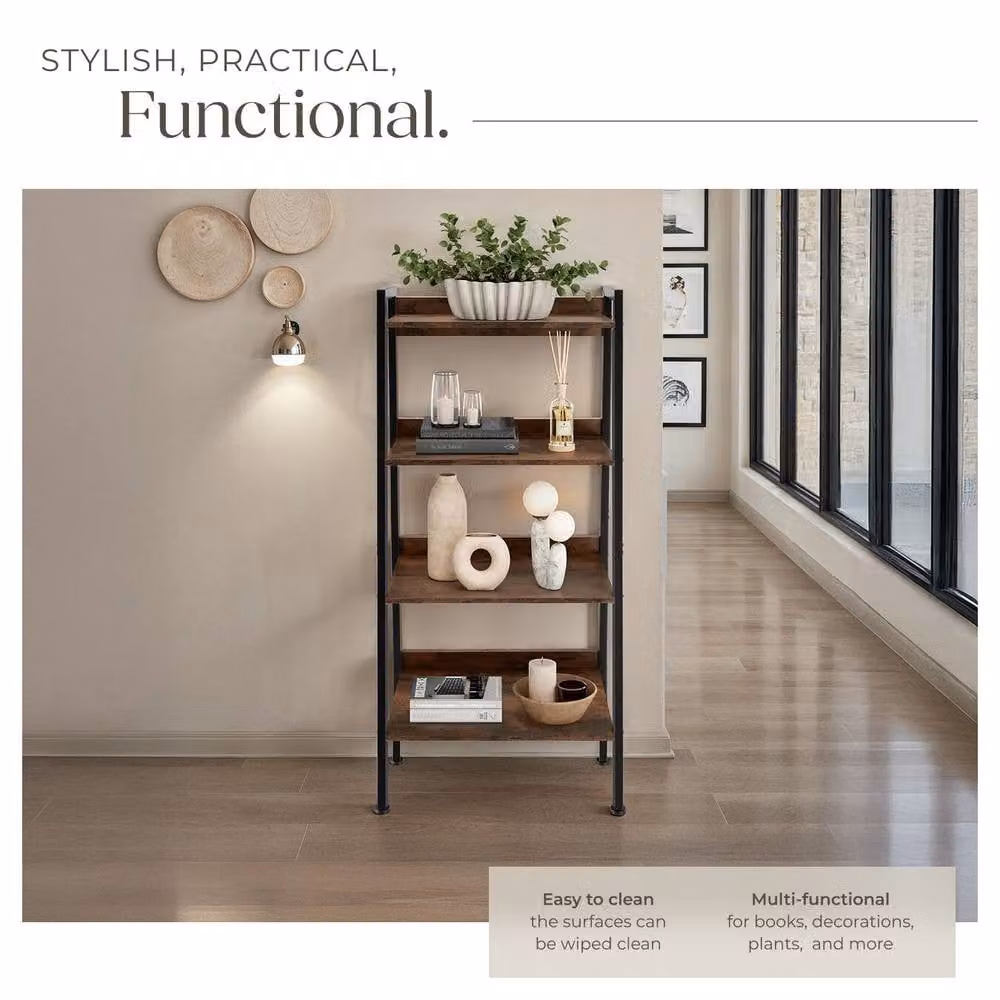 tectake Chatham Industrial Shelving Unit in Brown and Black – 3