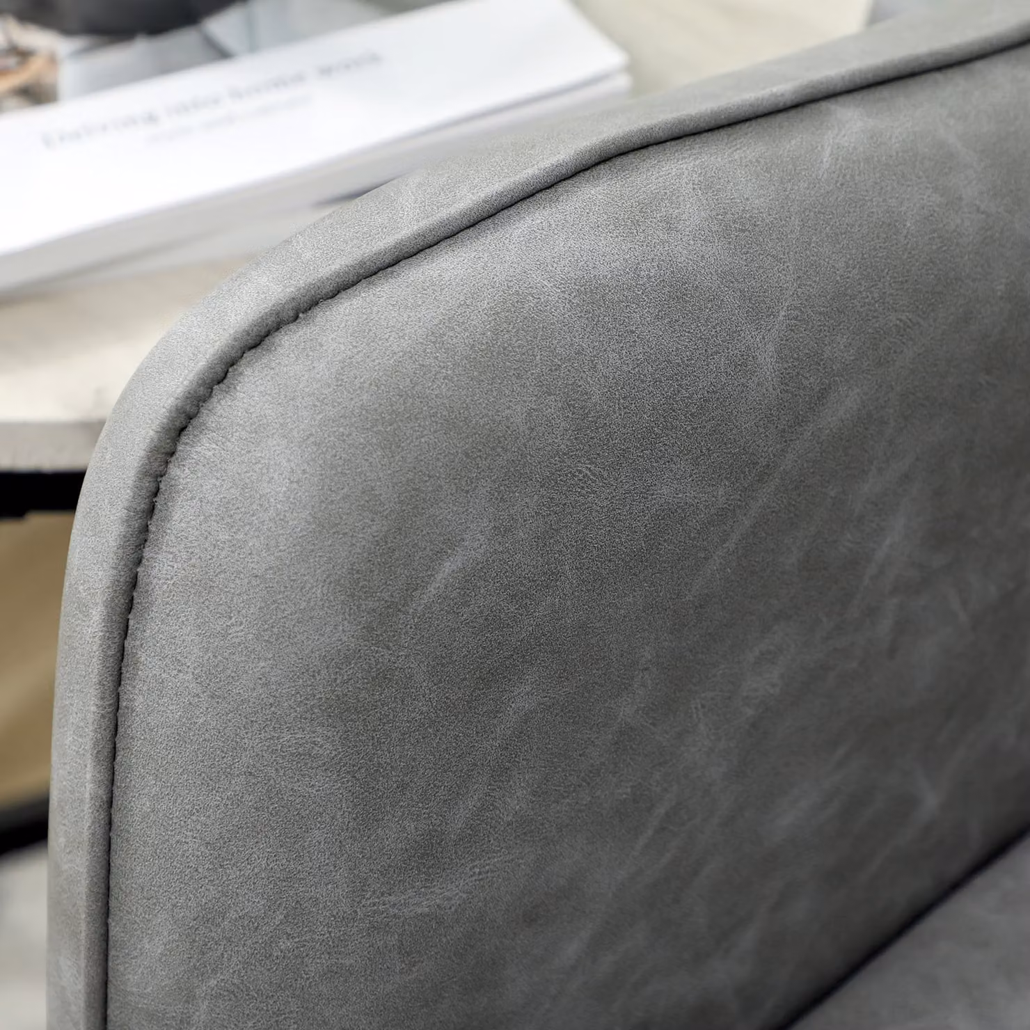 HOMCOM Modern Two-Seater Sofa in Grey Faux Leather with Marble-Effect Abstract Pattern and Scatter Cushions – 5
