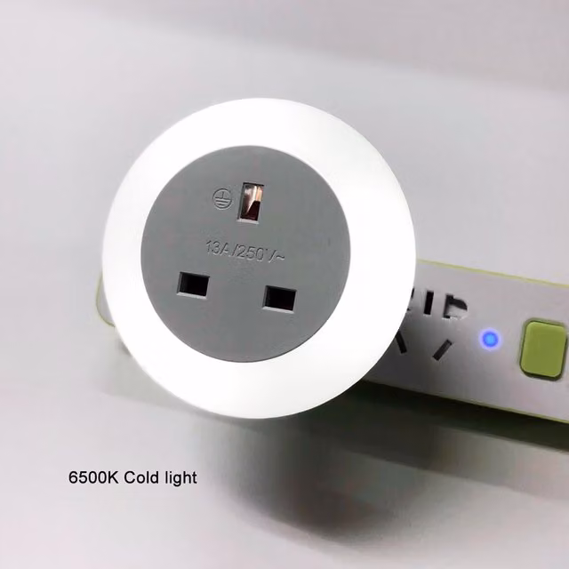 Livingandhome White LED Night Light with Dusk Sensor and Adapter