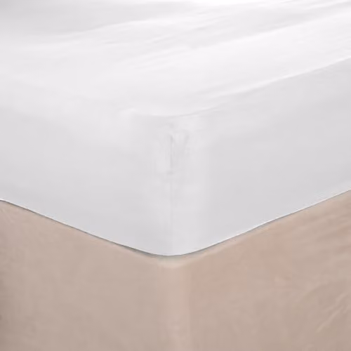 Highams Superking Cotton Fitted Sheet, White, W/D/H: 200 x 180 x 30 cm
