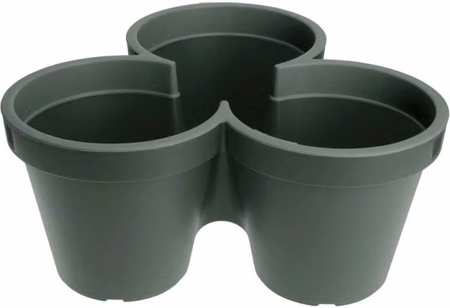 EONLION Stackable Plastic 3-Plant Flower Pot Holder in Green