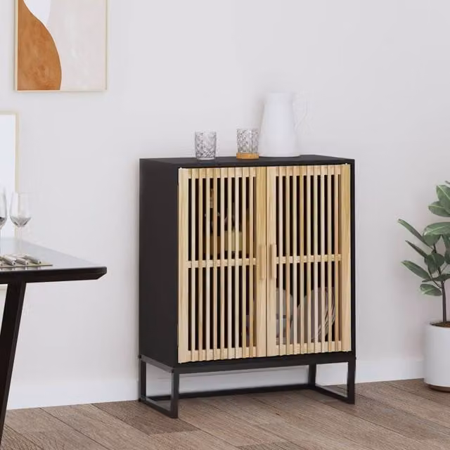 Berkfield Home Black Classic Sideboard in Engineered Wood, W/D/H: 60 x 30 x 75 cm
