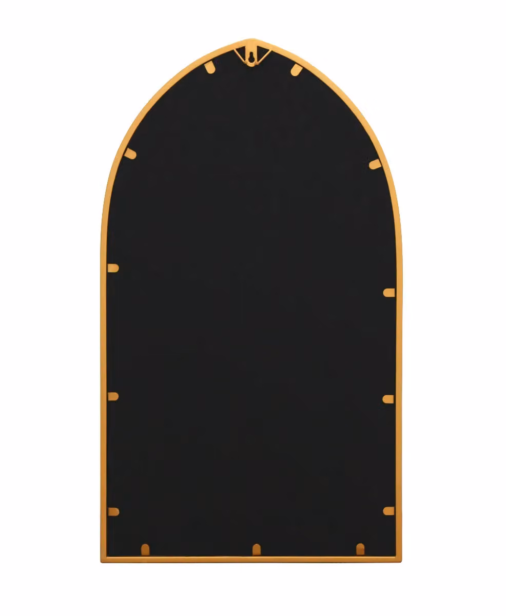 MirrorOutlet Gold Metal Framed Arched Wall Mirror, W: 83 cm, H: 48 cm – 3