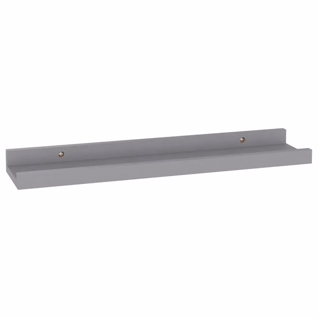 Berkfield Home Wall Mounted Shelves, 4 Piece Set, Grey, W: 40 cm, D: 9 cm, H: 3 cm – 3