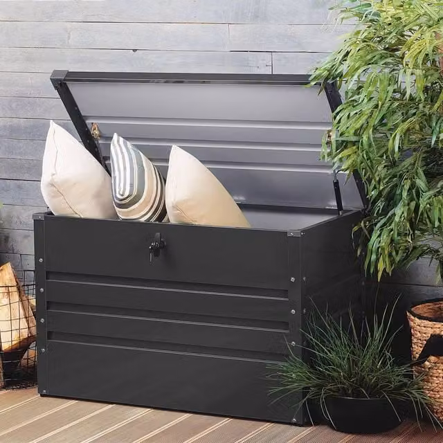 Wyld and Coco 300L Grey Galvanised Steel Outdoor Storage Box
