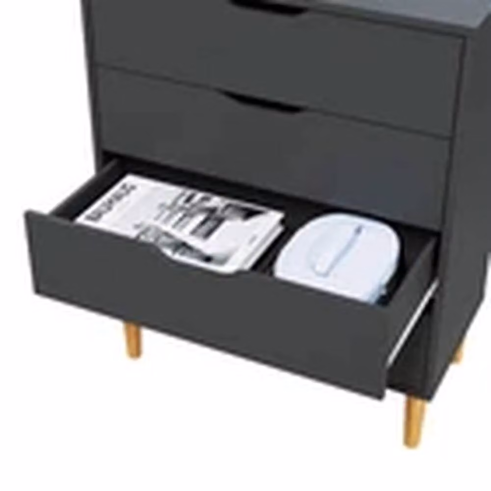 EONLION Dark Grey 4 Drawer Chest for Bedroom Storage, H 87.5 x W 70.0 x D 36.0 cm – 3