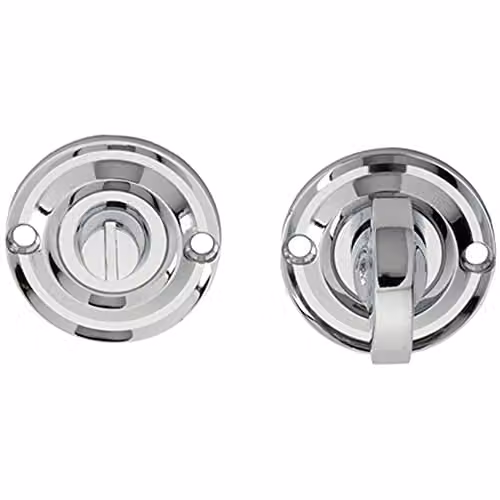 Loops Small Bathroom Thumbturn Lock and Release Handle with 67mm Spindle in Polished Chrome