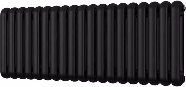 UK Radiators Sherwood Black Round Top Column Radiator, W: 134 cm, H: 50 cm