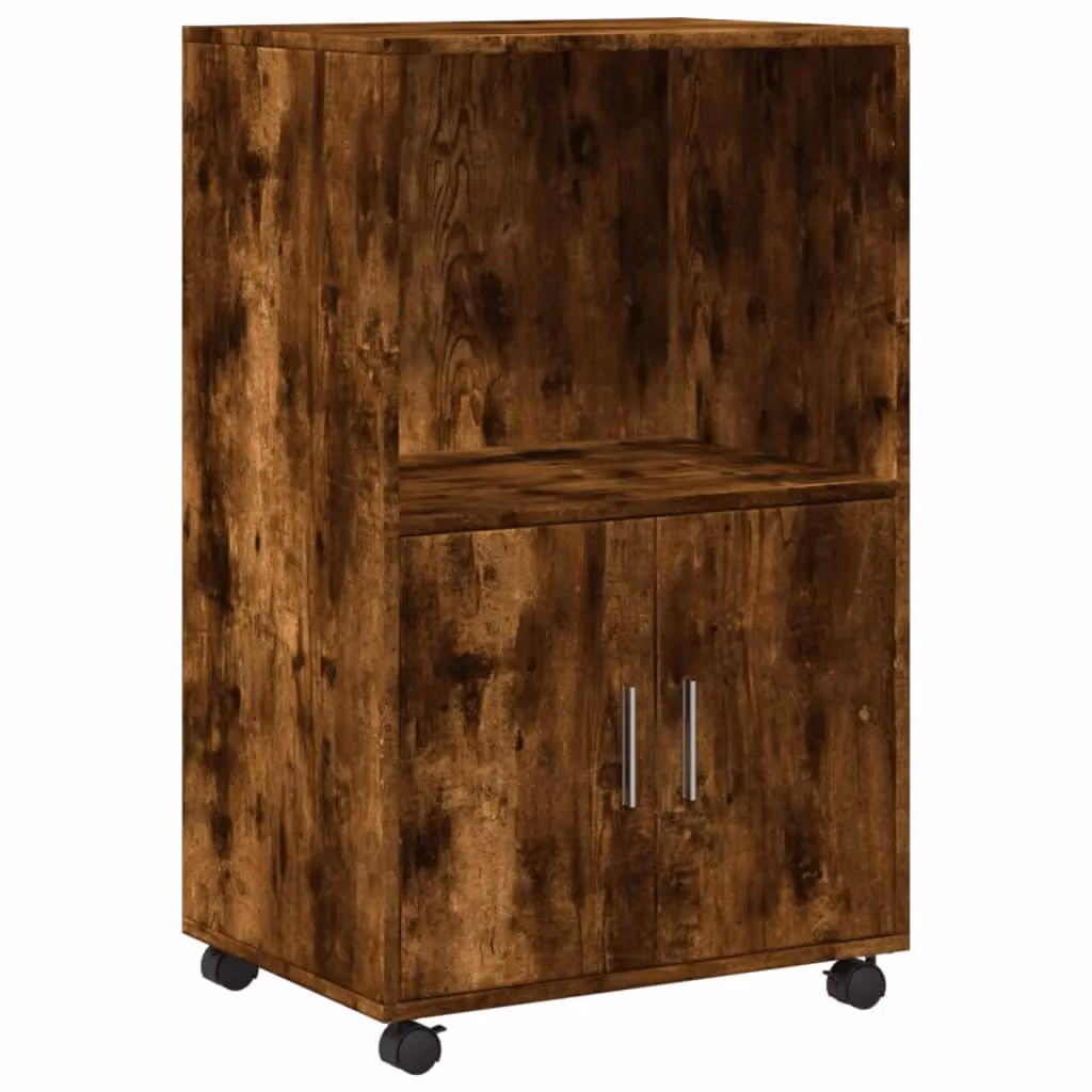 Berkfield Home Rolling Cabinet in Smoked Oak Brown, W/D/H: 55 x 40 x 91 cm – 2