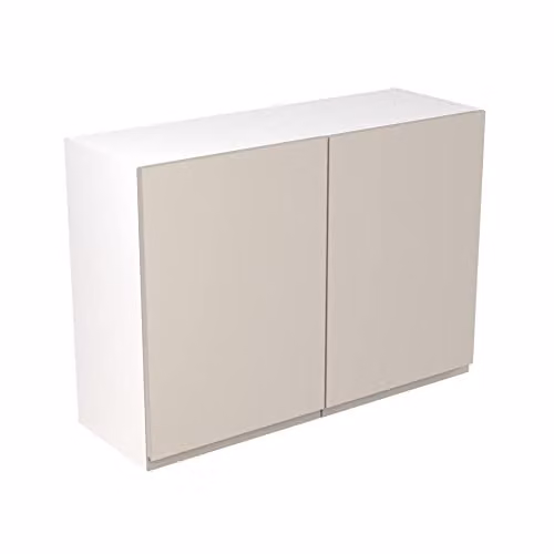 KITCHEN KIT Flatpack Bridging Wall Cabinet in Light Grey Matt with J-Pull Doors, W/D/H: 100 x 33 x 72 cm