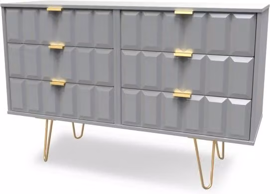 Welcome Furniture Welcome Cube 6 Drawer Midi Chest of Drawers in Oak Grey or White