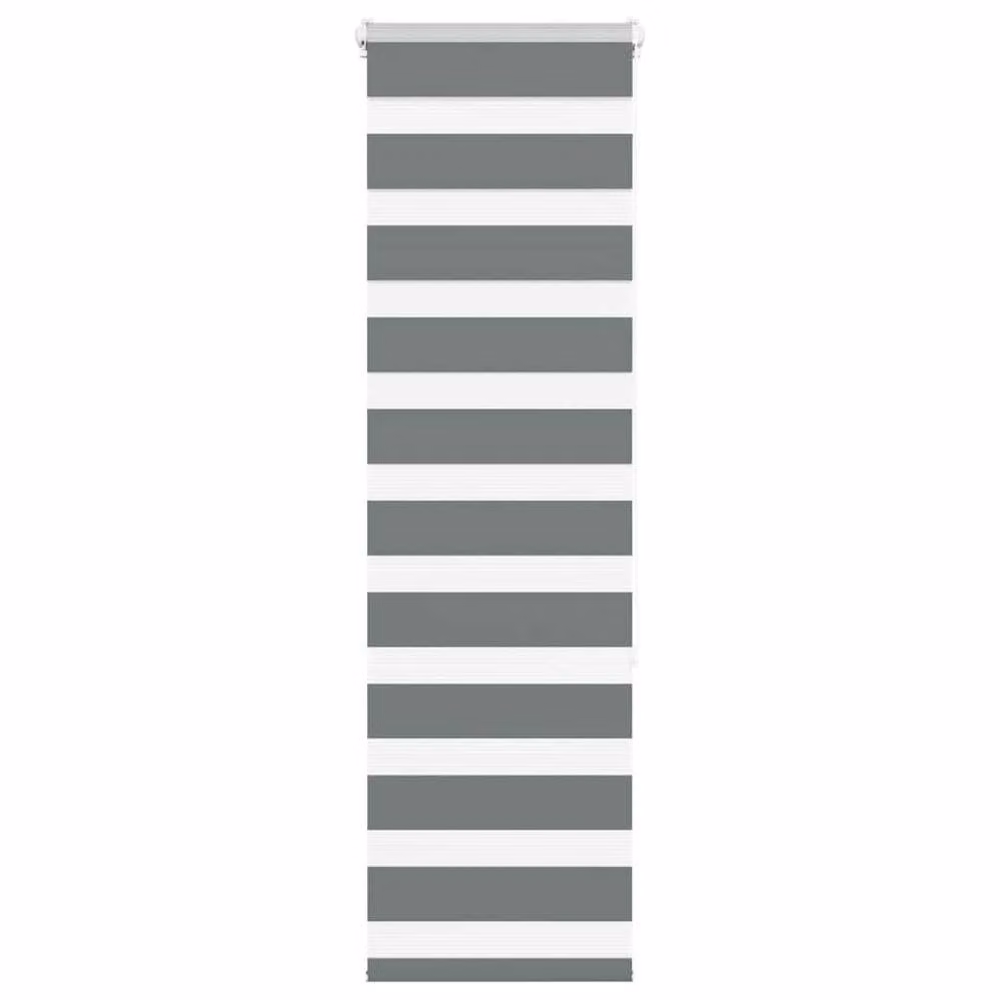 Berkfield Home Elegant Zebra Blind in Dark Grey, W: 40 cm, H: 150 cm, Polyester Fabric – 2