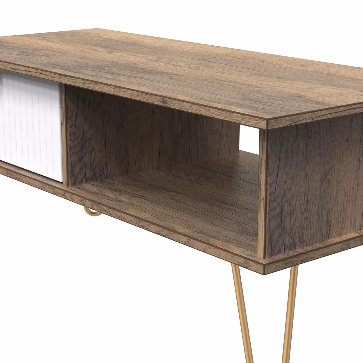 2 U Bexley Ready Assembled 1 Drawer Coffee Table in Brown and Gold – 3