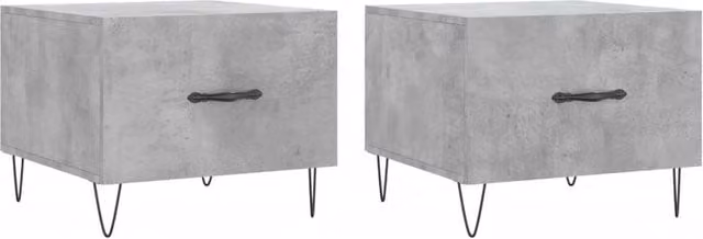Berkfield Home Set of 2 Concrete Grey Square Coffee Tables, W/D/H: 50 x 50 x 40 cm – 1