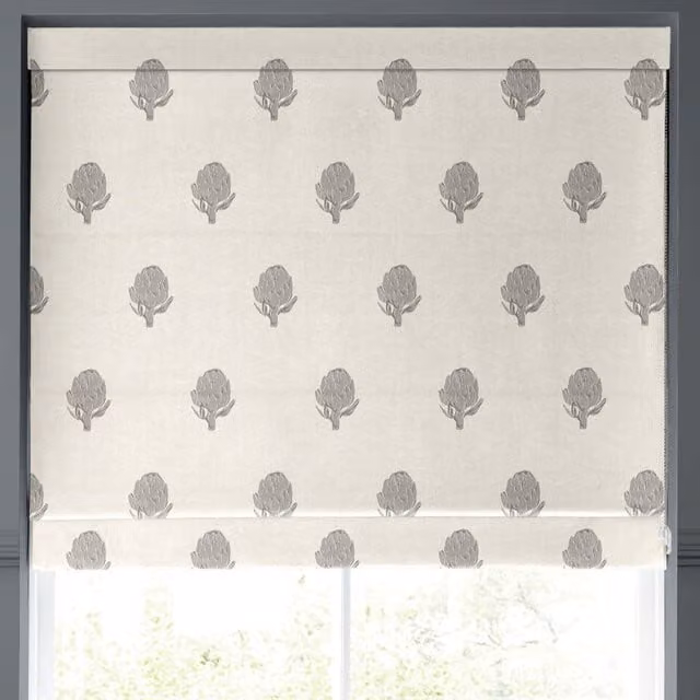 Emily Bond Globe Made to Measure Blackout Roman Blind in Pebble Floral Pattern