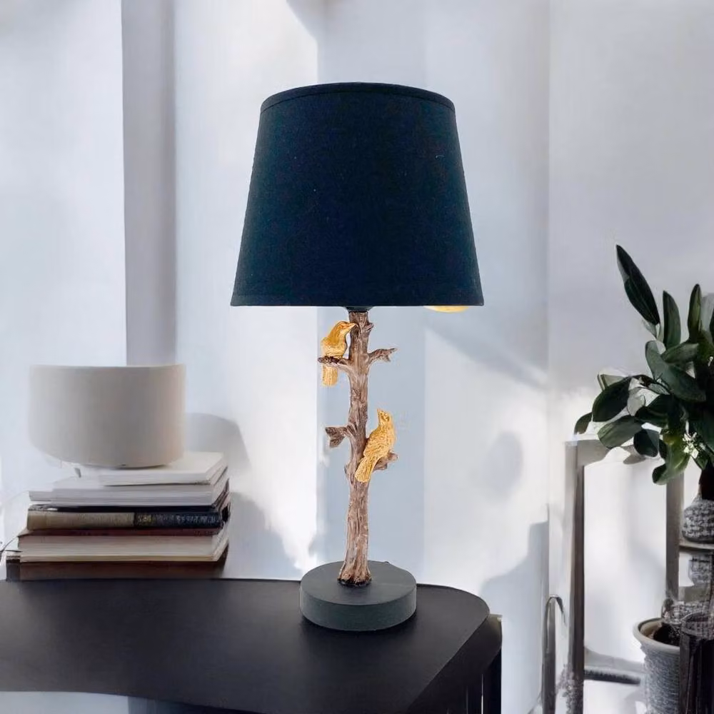 Minster Black Ceramic Table Lamp with 9 Inch Fabric Shade, W/D/H: 22 x 22 x 44 cm – 3
