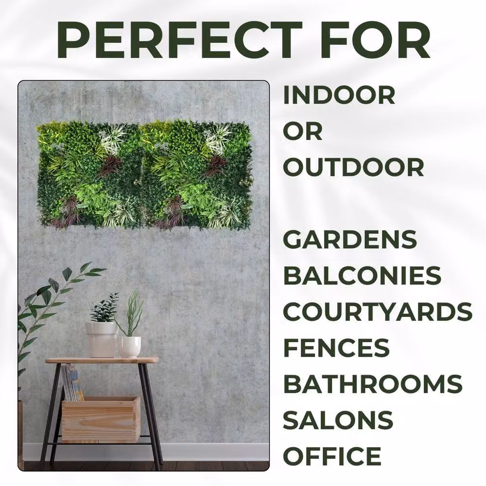 Ark Mat Wordsworth Artificial Plant Wall Panel, Green, W: 100 cm, H: 100 cm – 5