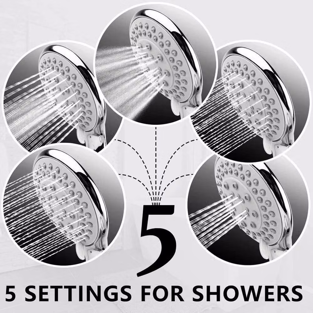 SPETLEK Chrome Handheld Shower Head and Hose Replacement Set in Silver for Grohe – 2