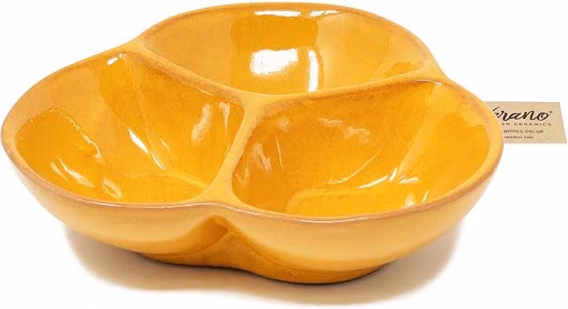 Verano Spanish Ceramics Selena Glazed Hand Dipped Ceramic Snack Trio Dish, Orange, Diameter: 18 cm – 1