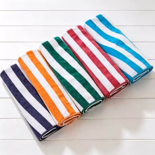 Deyongs Cabana Bay Stripe Beach Towel in Turquoise, 100% Organic Cotton, W/D/H: 80 x 165 cm – 2