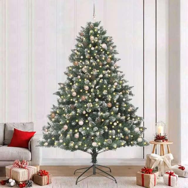 Berkfield Home Artificial Green Christmas Tree with Stand, W/D/H: 160 x 160 x 240 cm – 1