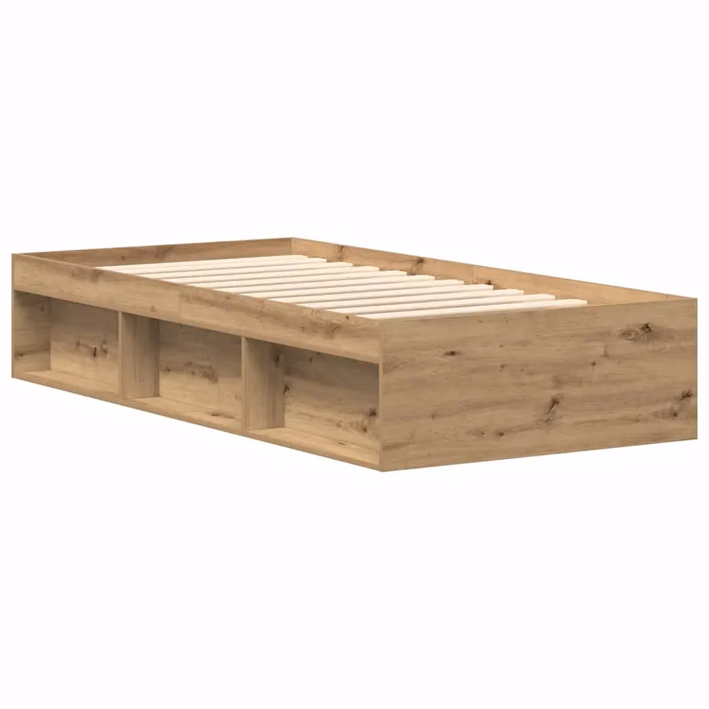 Berkfield Home Artisan Oak Single Bed Frame in Brown, W/D/H: 90 x 190 cm – 2
