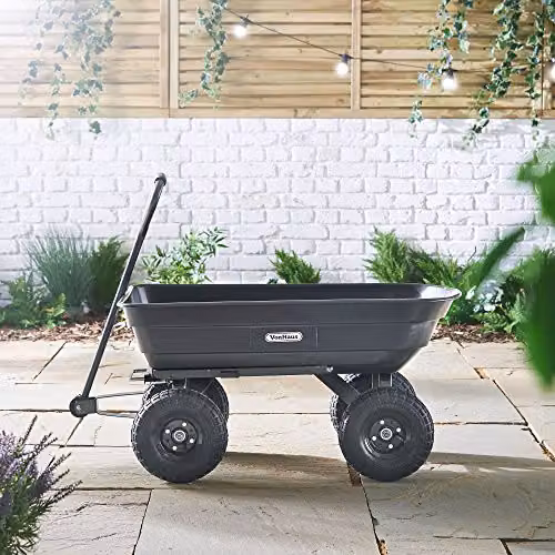 VonHaus Garden Dump Cart Black with 75L Capacity and 250kg Max Weight Load – 7